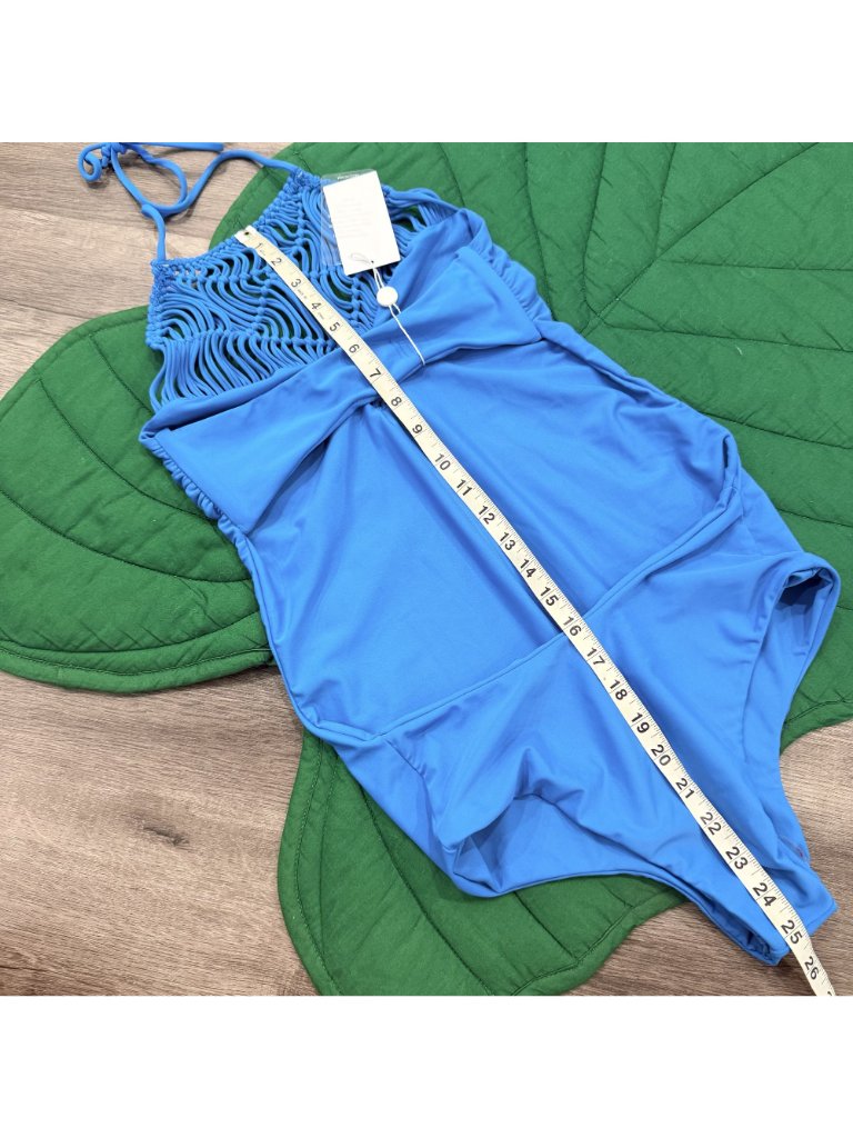 Mikoh Swim Womens Xl Moorea Azure Blue Macrame One Piece Bathing Suit — image 8 of 8